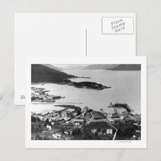 Uitzicht van Wrangell, foto Alaska Briefkaart (Voorkant / Achterkant)