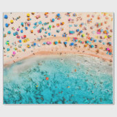 Uitzicht van zandige zandstranden met kleurrijke p cadeaupapier (Vlak)