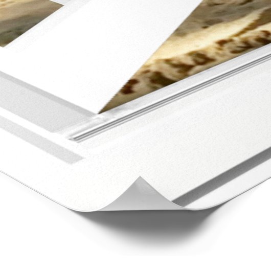 Uitzicht van zandstrand en Zee Poster (Hoek)