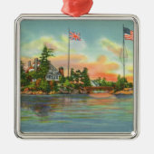 Uitzicht van Zavikon Island Metalen Ornament (Voorkant)