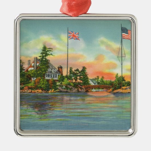 Uitzicht van Zavikon Island Metalen Ornament (Voorkant)