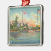 Uitzicht van Zavikon Island Metalen Ornament (Links)