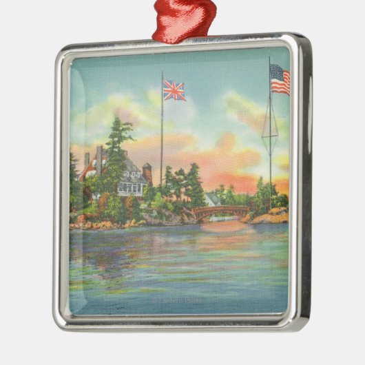 Uitzicht van Zavikon Island Metalen Ornament (Links)