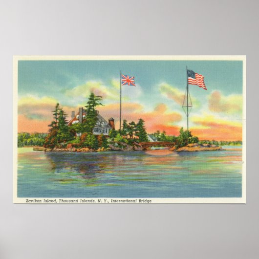 Uitzicht van Zavikon Island Poster (Voorkant)