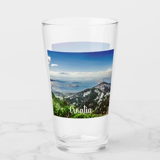 Uitzicht van zee uit bergen glas (Voorkant)