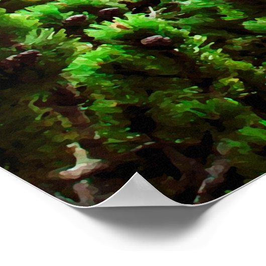 Uitzicht van zee uit bergen poster (Hoek)