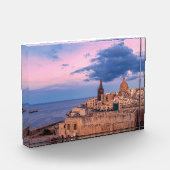 Uitzicht van zonnepanelen boven Valletta Fotoblokken (Links)