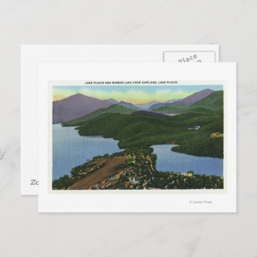 Uitzicht van zowel het meer van Placid als het mee Briefkaart (Voorkant / Achterkant)