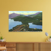 Uitzicht van zowel het meer van Placid als het mee Canvas Afdruk (Insitu (Woonkamer))