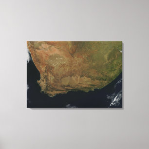 Uitzicht van Zuid-Afrika per satelliet Canvas Afdruk