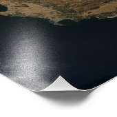 Uitzicht van Zuid-Afrika per satelliet Foto Afdruk (Hoek)