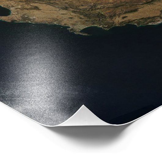 Uitzicht van Zuid-Afrika per satelliet Foto Afdruk (Hoek)