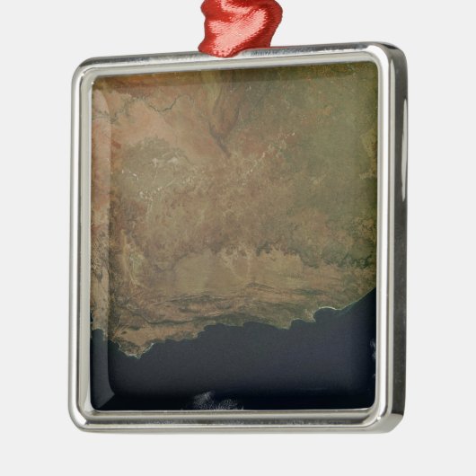 Uitzicht van Zuid-Afrika per satelliet Metalen Ornament (Links)