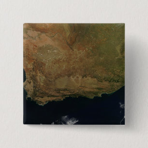 Uitzicht van Zuid-Afrika per satelliet Vierkante Button 5,1 Cm