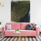 Uitzicht van Zuid-Amerika per satelliet Canvas Afdruk (Insitu (Woonkamer))