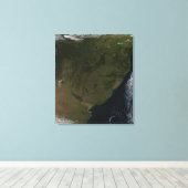 Uitzicht van Zuid-Amerika per satelliet Canvas Afdruk (Insitu (Houten vloer))
