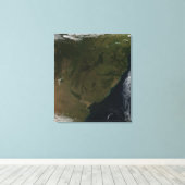 Uitzicht van Zuid-Amerika per satelliet Canvas Afdruk (Insitu (Houten vloer))