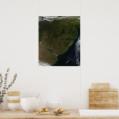 Uitzicht van Zuid-Amerika per satelliet Poster (Keuken)