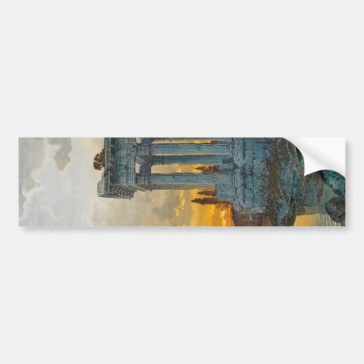 Uitzicht van Zuid-Italië met Romeinse oudheid Bumpersticker (Voorkant)