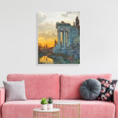 Uitzicht van Zuid-Italië met Romeinse oudheid Canvas Afdruk (Insitu (Woonkamer))