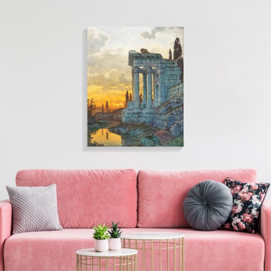 Uitzicht van Zuid-Italië met Romeinse oudheid Canvas Afdruk (Insitu (Woonkamer))