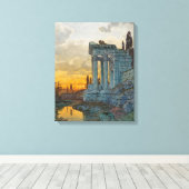 Uitzicht van Zuid-Italië met Romeinse oudheid Canvas Afdruk (Insitu (Houten vloer))