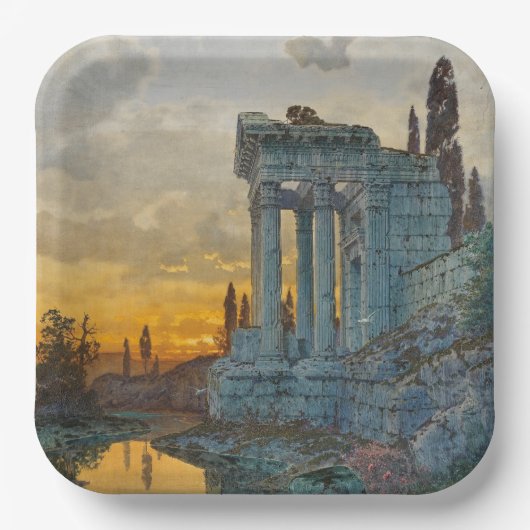 Uitzicht van Zuid-Italië met Romeinse oudheid Papieren Bordje (Voorkant)