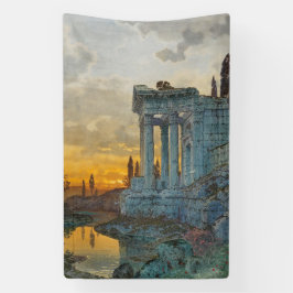 Uitzicht van Zuid-Italië met Romeinse oudheid Spandoek