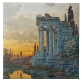 Uitzicht van Zuid-Italië met Romeinse oudheid Tegeltje