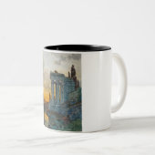 Uitzicht van Zuid-Italië met Romeinse oudheid Tweekleurige Koffiemok (Voorkant rechts)