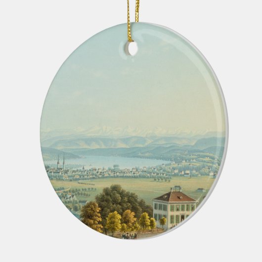 Uitzicht van Zürich, c.1840 (m/c) Keramisch Ornament (Links)