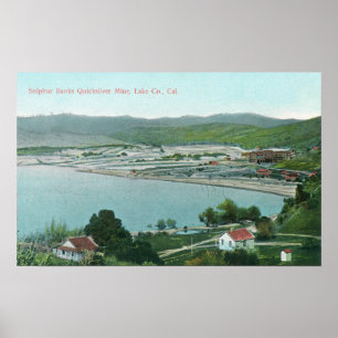 Uitzicht van zwavelbanken QuickSilver Mine Poster