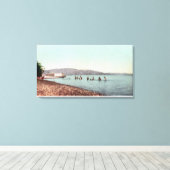 Uitzicht van zwemmers bij het Pirates CoveClear La Canvas Afdruk (Insitu (Houten vloer))