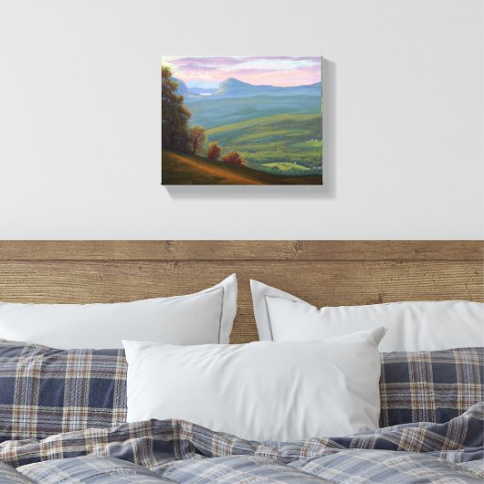 Uitzicht vanaf Burke Mountain Vermont Canvas Afdruk (Insitu (Slaapkamer))