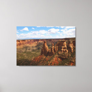 Uitzicht vanaf Canyon Rim Trail bij Colorado Monum Canvas Afdruk