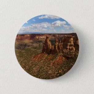 Uitzicht vanaf Canyon Rim Trail bij Colorado Monum Ronde Button 5,7 Cm