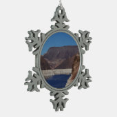 Uitzicht vanaf de Hooverdam 2016 Tin Sneeuwvlok Ornament (Links)
