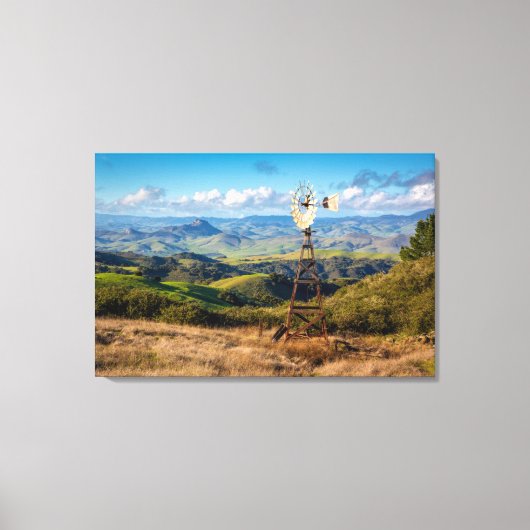 Uitzicht vanaf de top van de bergen canvas afdruk (Voorkant)