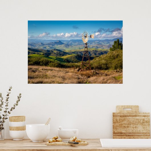 Uitzicht vanaf de top van de bergen poster (Keuken)