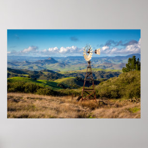 Uitzicht vanaf de top van de bergen poster