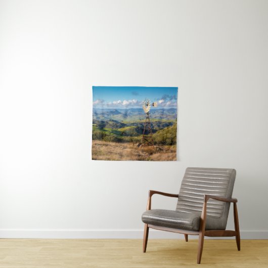 Uitzicht vanaf de top van de bergen wandkleed (In Situ (horizontaal))