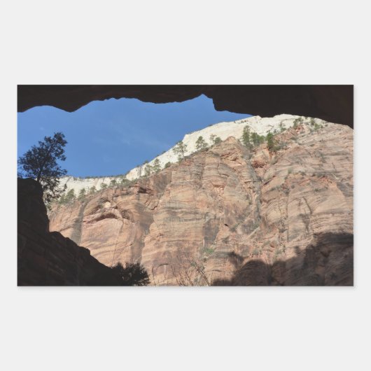 Uitzicht vanaf Devil's Staircase in Zion National Rechthoekige Sticker (Voorkant)