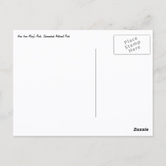 Uitzicht vanaf Mary's Rock Briefkaart (Achterkant)