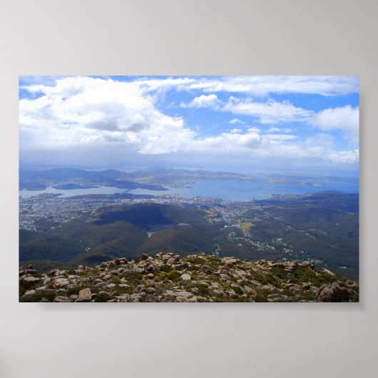 Uitzicht vanaf Mount Wellington, Tasmanië, Print (Voorkant)