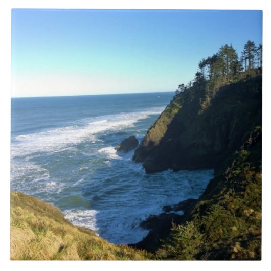 Uitzicht vanaf North Head Lighthouse, Washington Tegeltje (Voorkant)