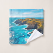 Uitzicht vanaf Ocean Cliffs: Wild Shore Bad Handdoek (Wasdoekje)