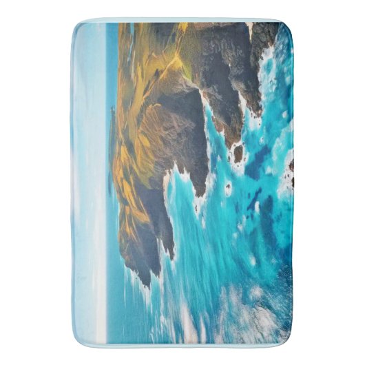 Uitzicht vanaf Ocean Cliffs: Wild Shore Badmat (Voorkant Verticaal)