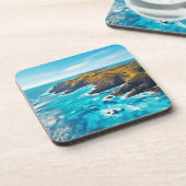 Uitzicht vanaf Ocean Cliffs: Wild Shore Bier Onderzetter (Linkerzijde)