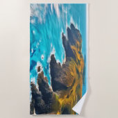 Uitzicht vanaf Ocean Cliffs: Wild Shore Strandlaken (Voorkant)