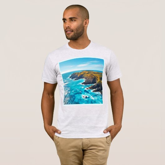 Uitzicht vanaf Ocean Cliffs: Wild Shore T-shirt (Voorkant volledig)